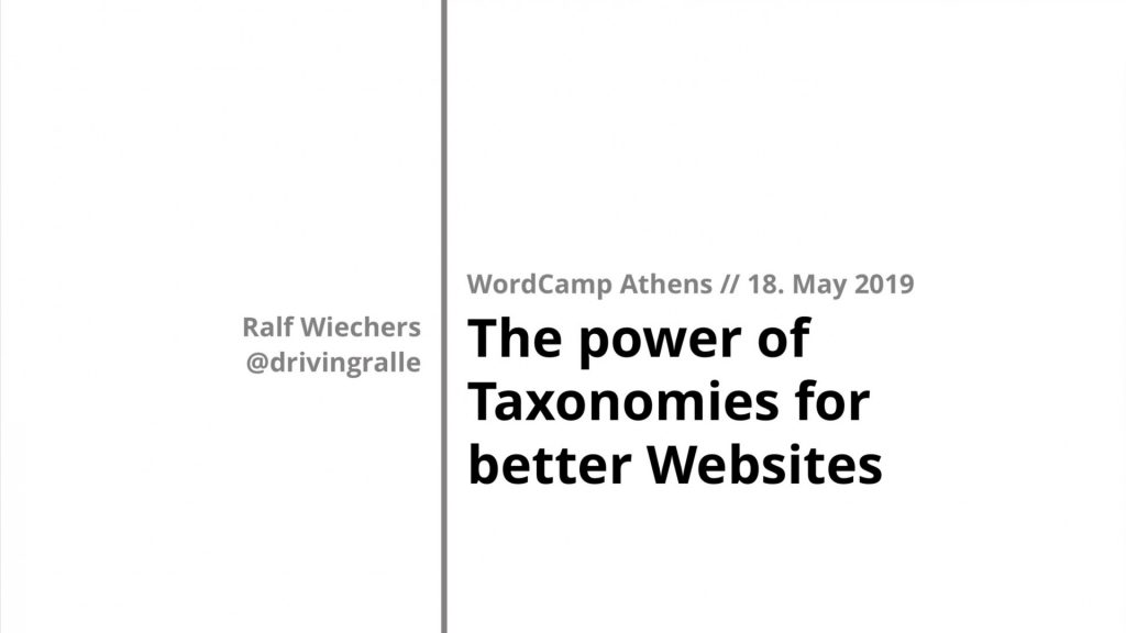 Folie: The power of taxonomies for better websites - Ralf Wiechers
